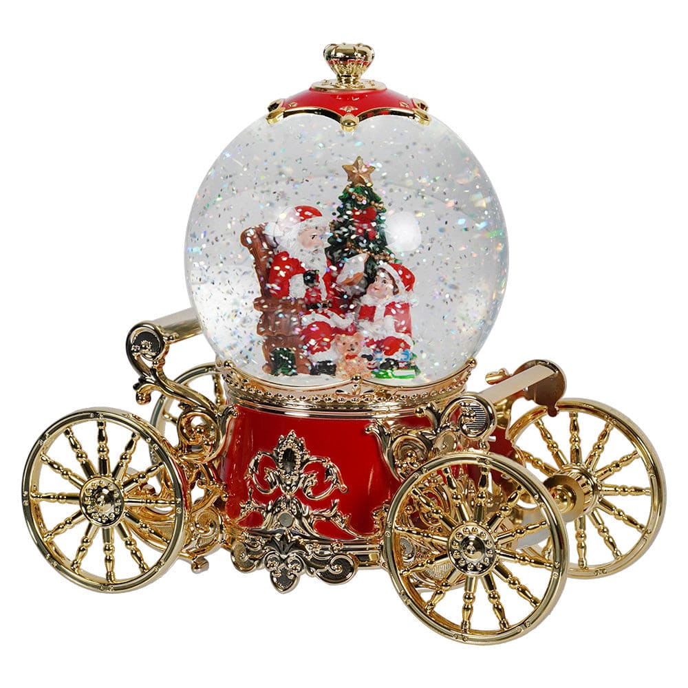 Lighted Musical Spinning Water Globe Santa Carriage - Christmas