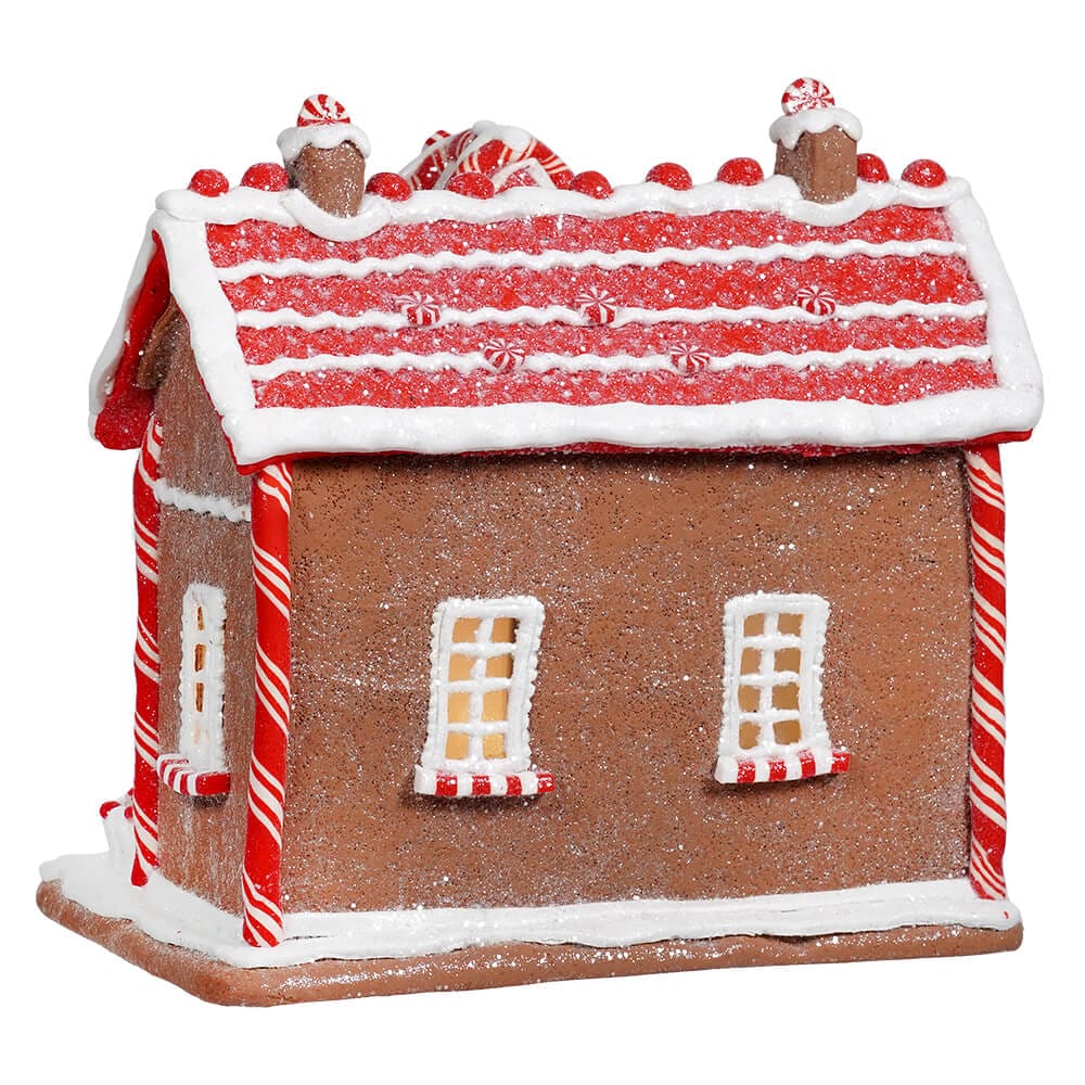 Lighted Peppermint Gingerbread House