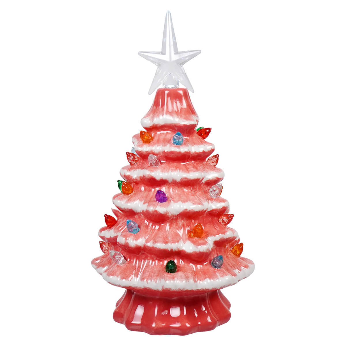 Lighted Pink Ceramic Christmas Tree - Christmas