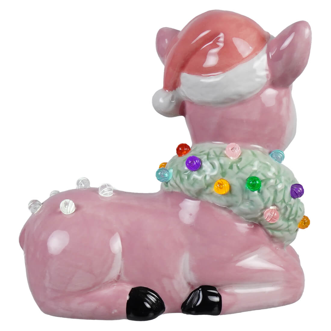 Lighted Pink Ceramic Reindeer - Christmas