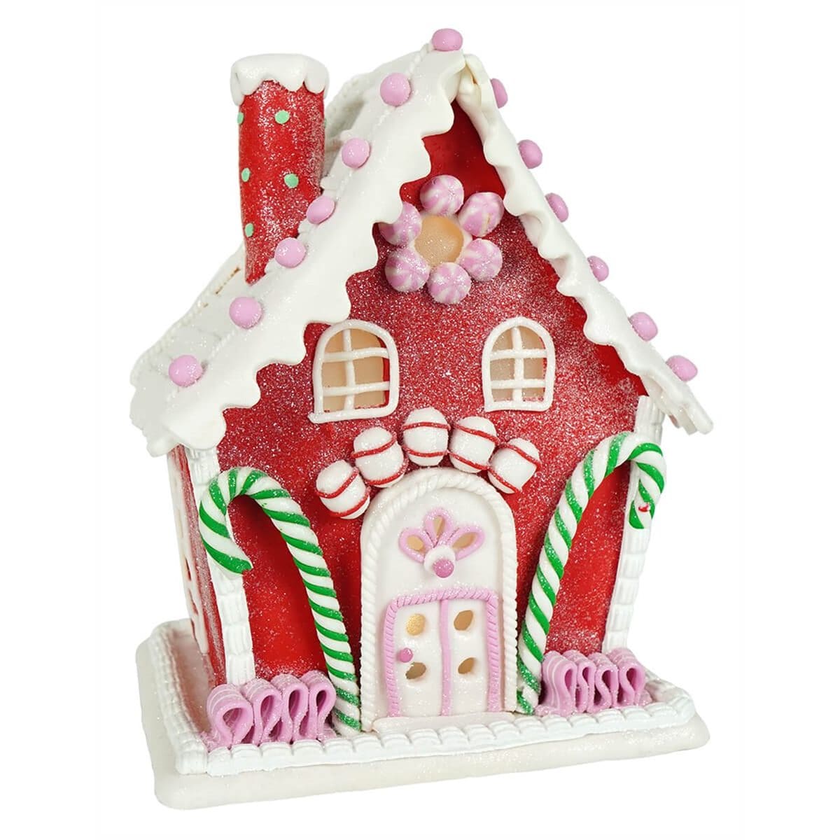 Lighted Red Claydough Candy House