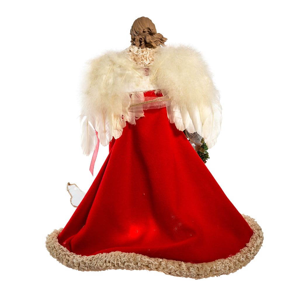 Lighted Red & Ivory Angel Tree Topper