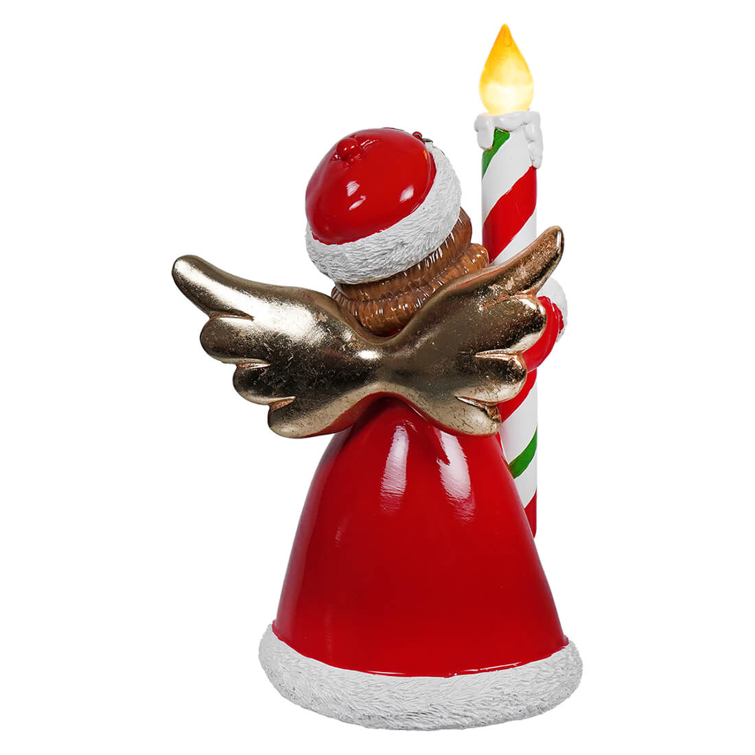 Lighted Retro Angel Holding Candle - Christmas