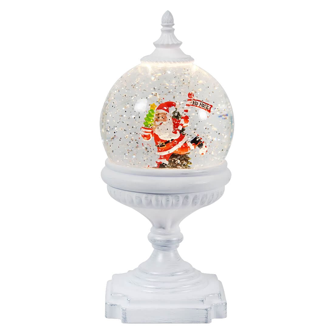 Lighted Spinning Water Globe With Ice Skating Santa