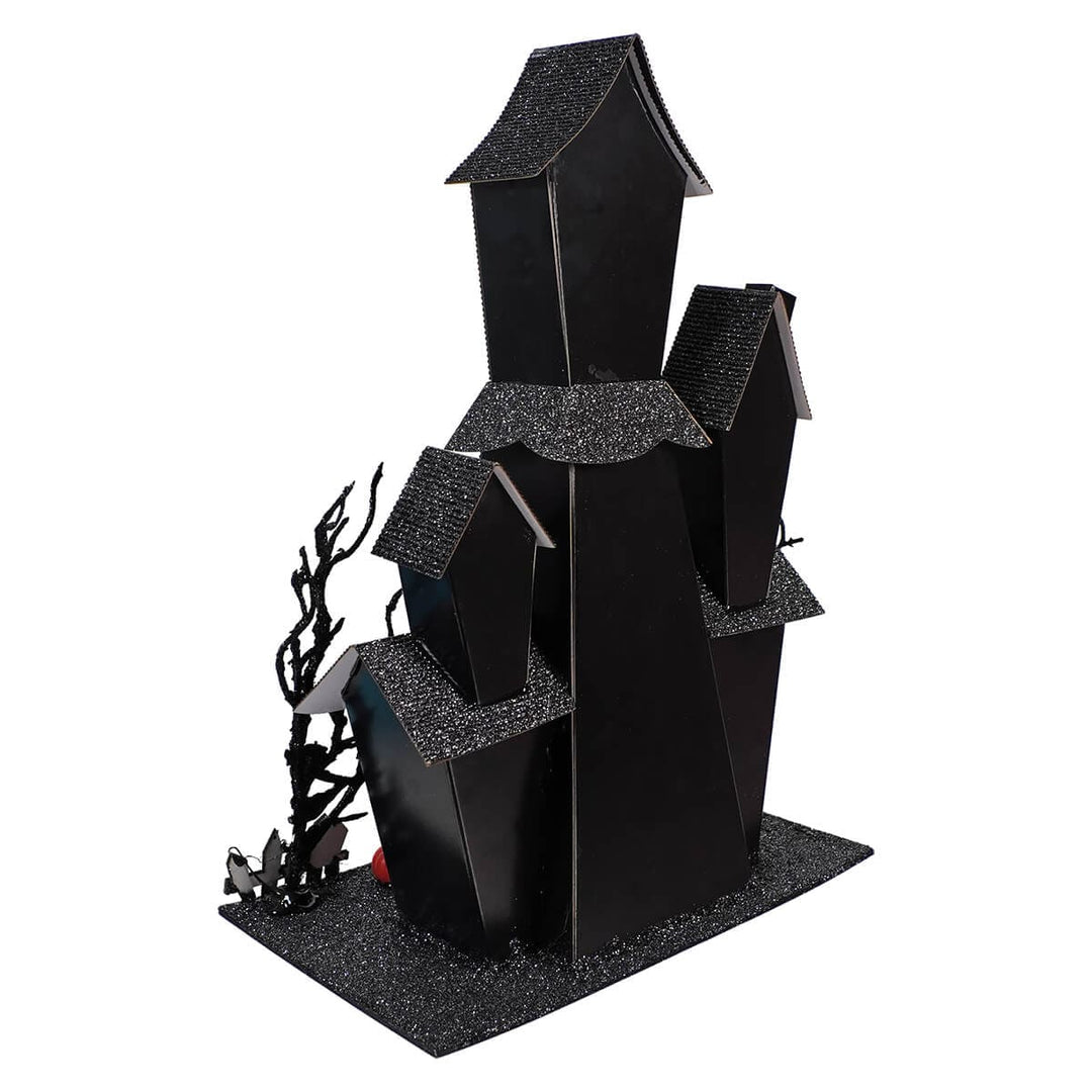 Lighted Spooky Black Haunted House by RAZ Imports – Traditions