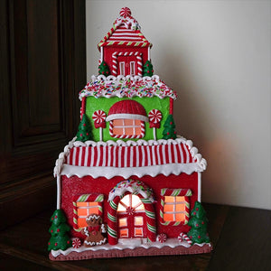 Lighted Three Story Gingerbread House