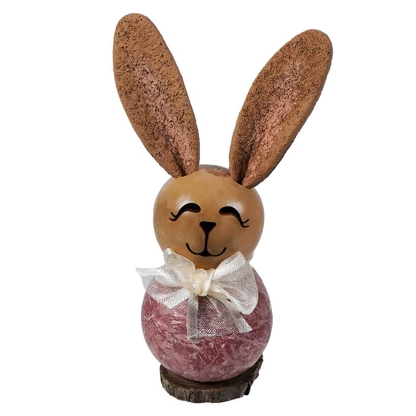 Lil’ Willow Pink Bunny Gourd With Bow - Easter