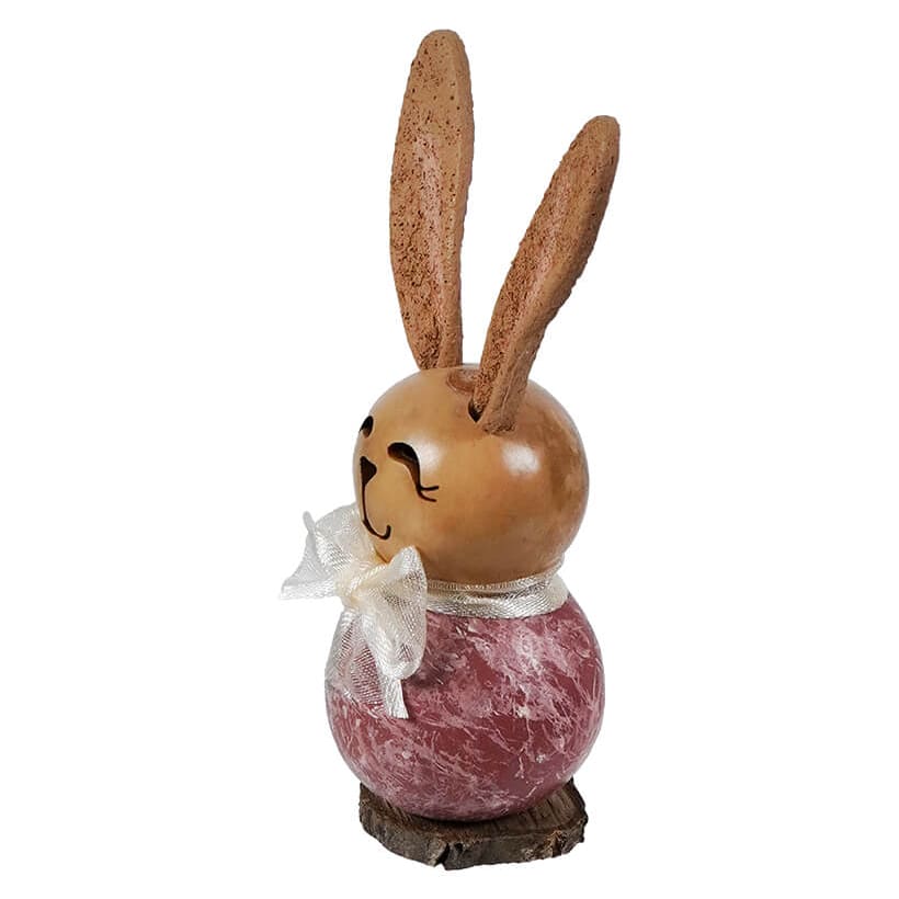 Lil’ Willow Pink Bunny Gourd With Bow - Easter