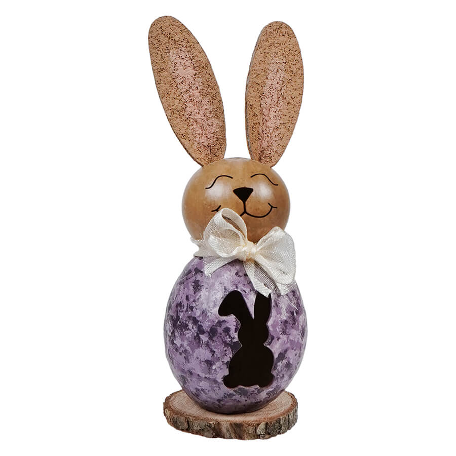 Decorative lil willow purple easter bunny gourd with bunny cutout from meadowbrooke gourds for spring decor