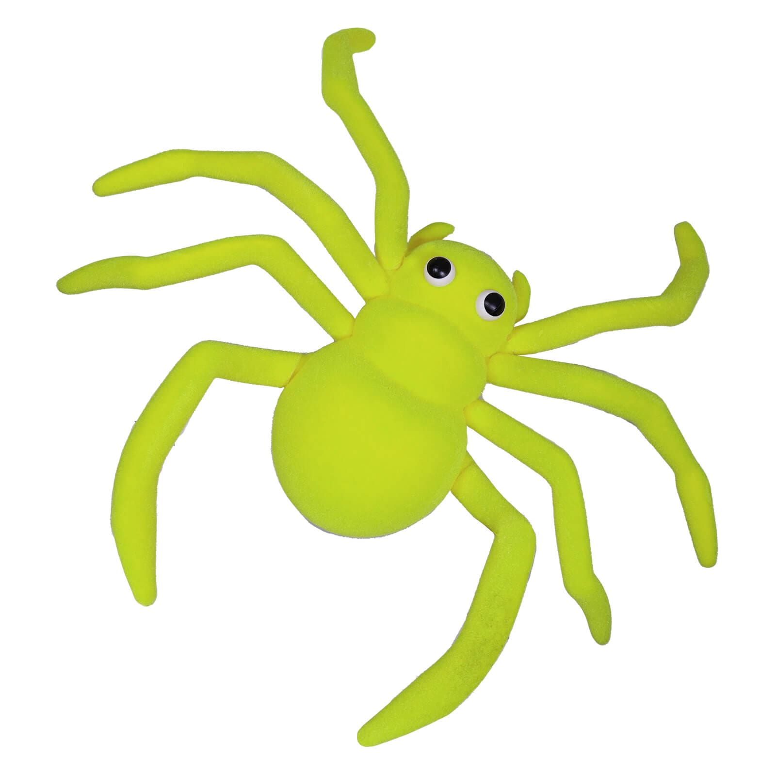 Lime Green Flocked Spider - Halloween