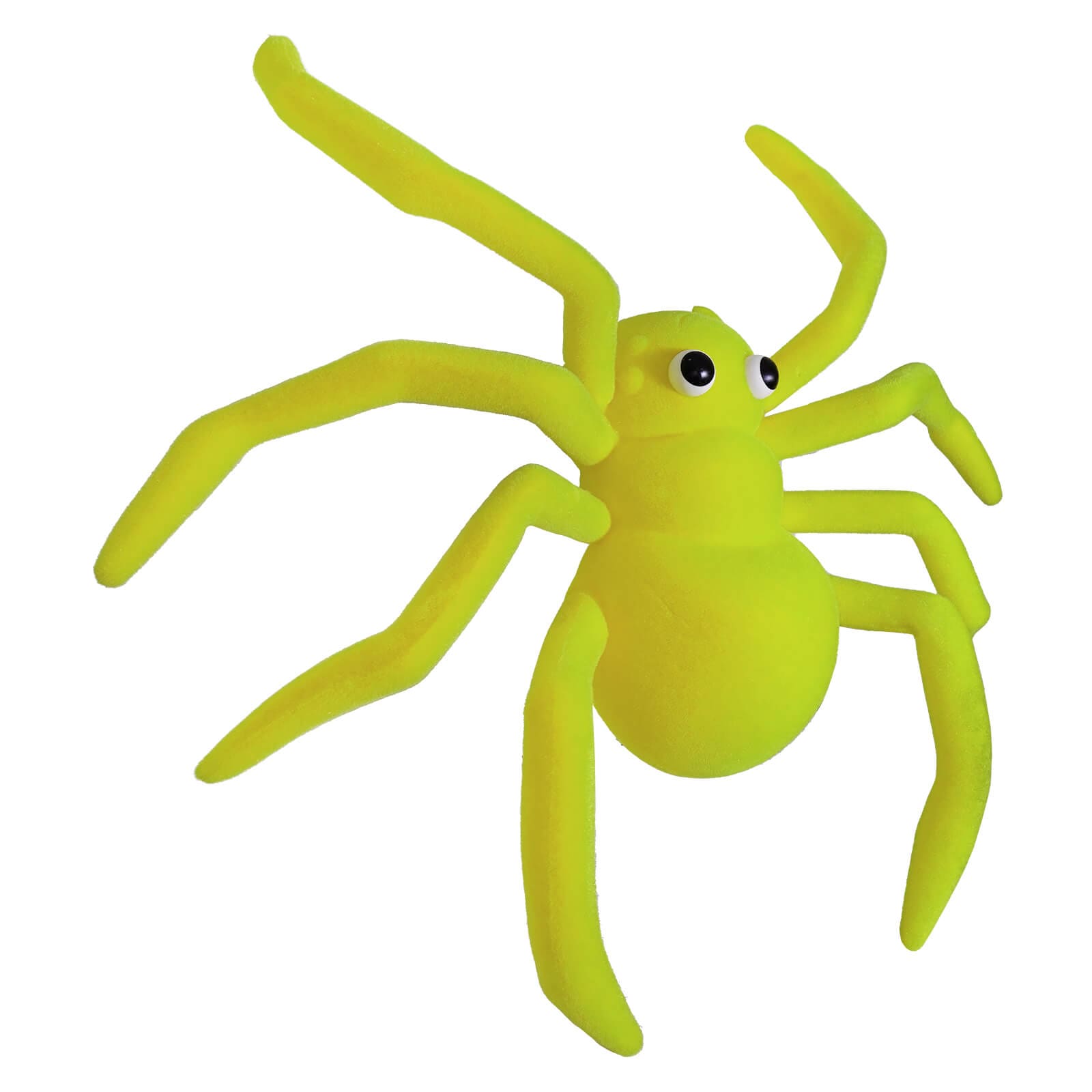 Lime Green Flocked Spider - Halloween