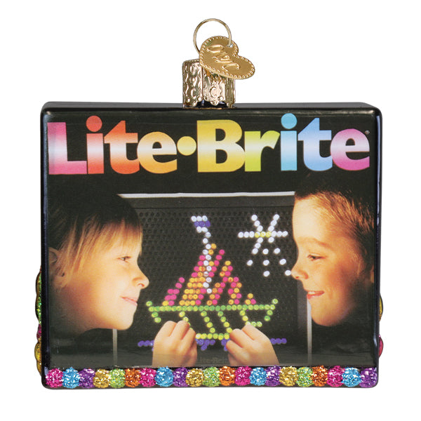 Black lite brite box ornament with colorful led lights and rainbow sequins joe lunchbox ornament toys & fun miscellaneous ornaments