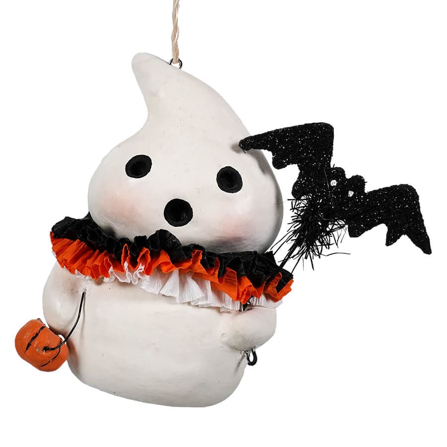 Little Boo With Bat Ornament - Halloween