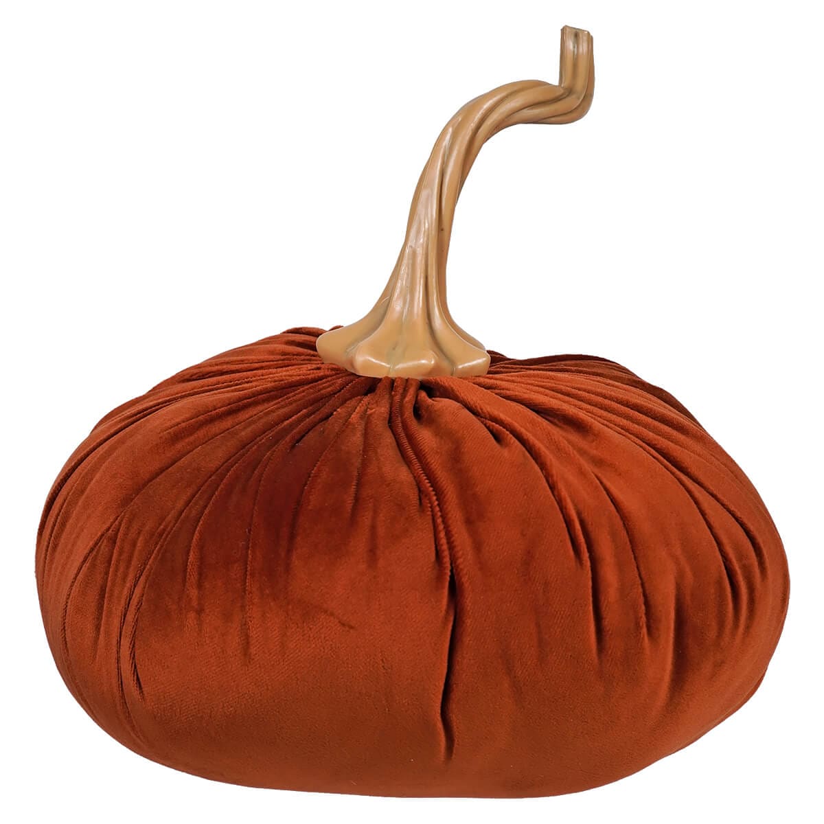 Long-Stemmed Orange Fabric Pumpkin - Halloween