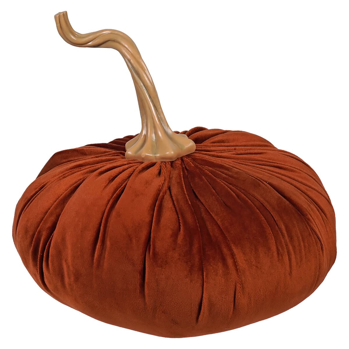 Long-Stemmed Orange Fabric Pumpkin - Halloween