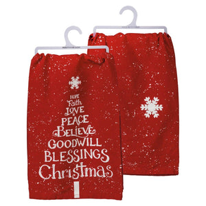 Love, Peace, Blessings Christmas Towel