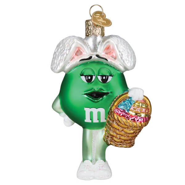 M&m’s green easter ornament shaped like a candy character perfect as a green easter ornament in food and drink ornaments