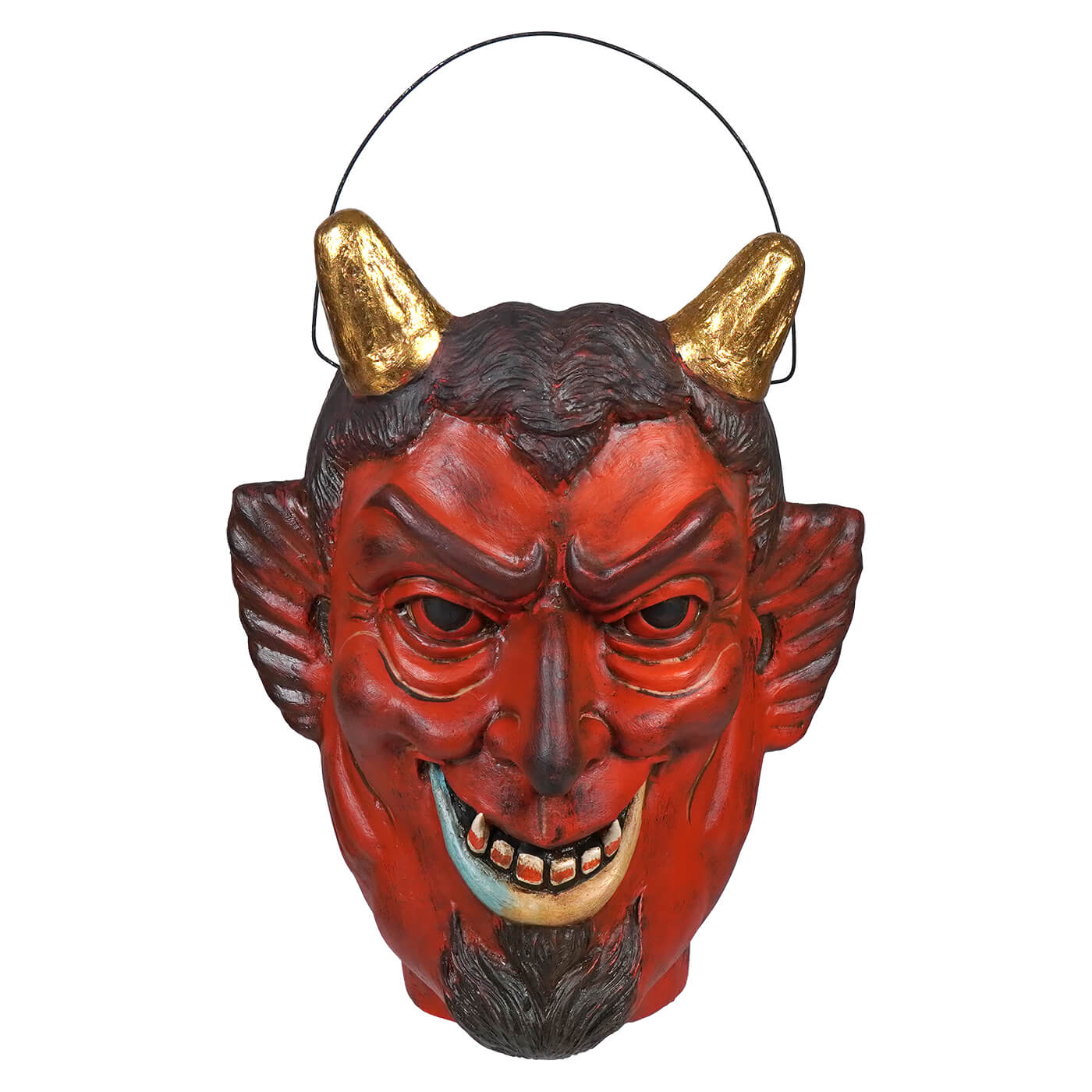 Menacing Gold Horned Vintage Devil Bucket - Halloween