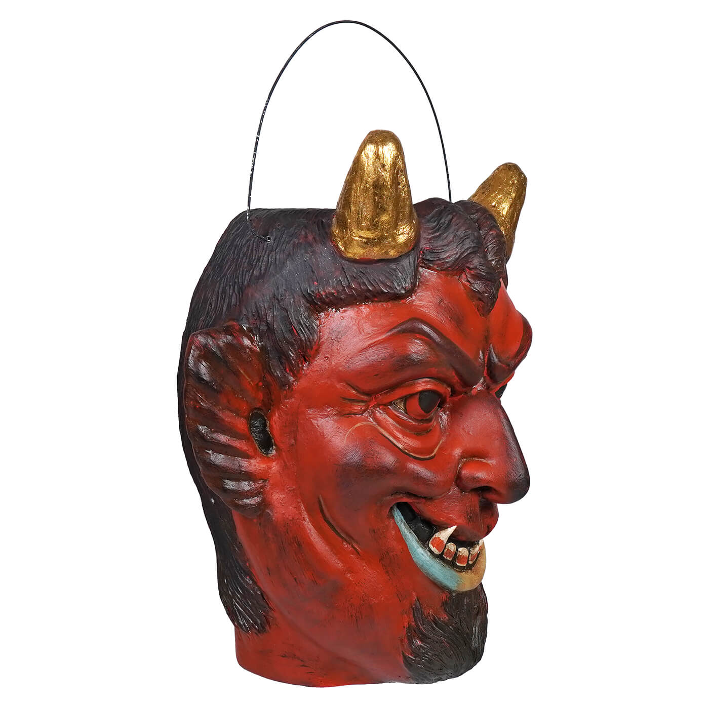 Menacing Gold Horned Vintage Devil Bucket - Halloween