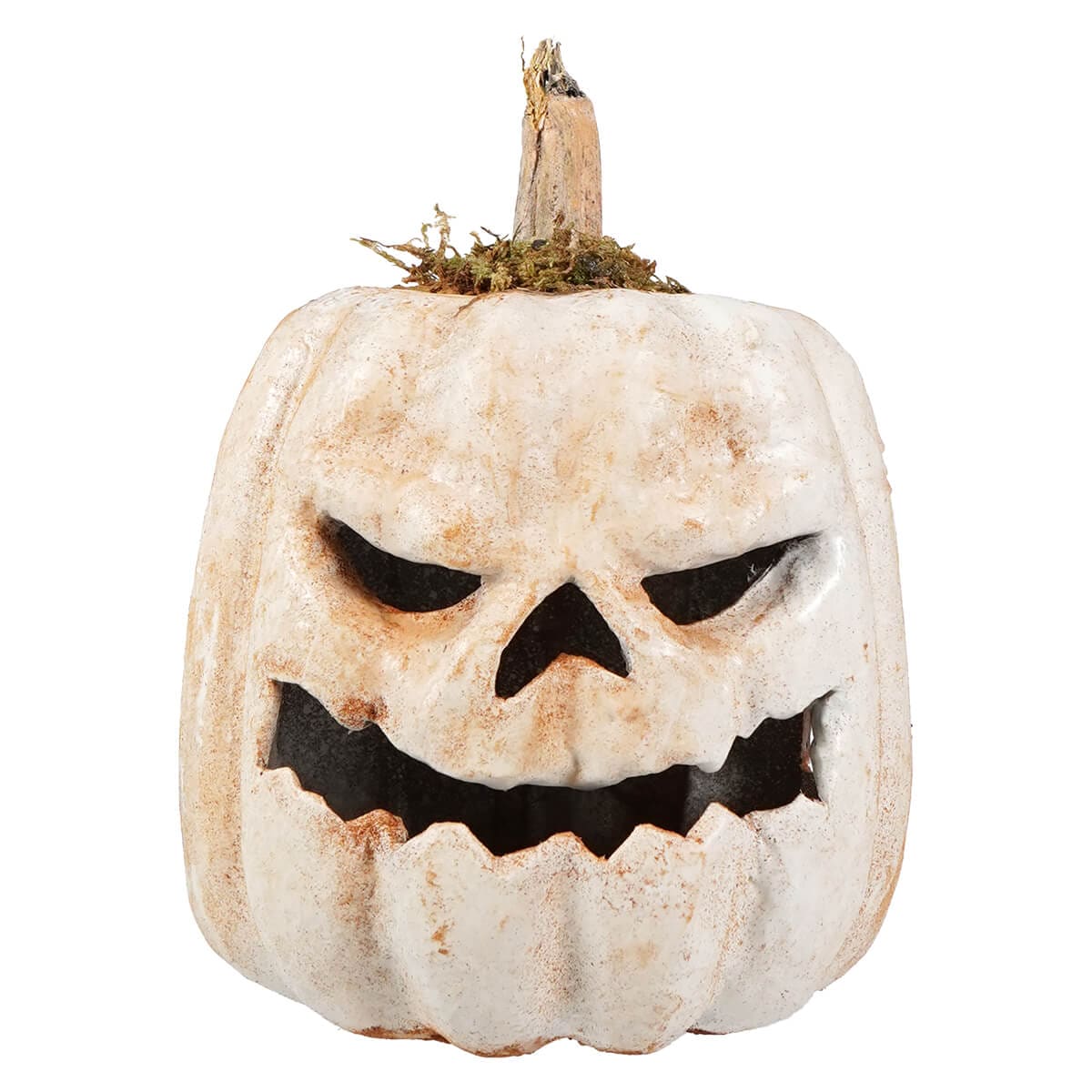 Menacing White Pumpkin Jack-O’-Lantern - Halloween