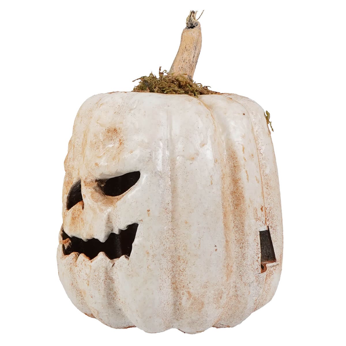 Menacing White Pumpkin Jack-O’-Lantern - Halloween