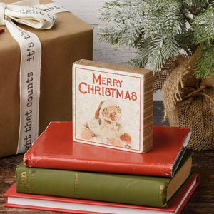 Merry Christmas Vintage Block Sign - Christmas