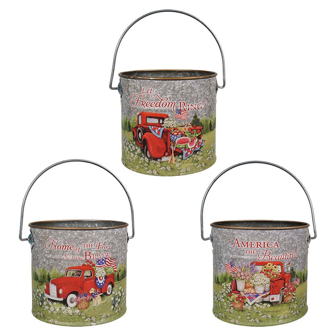 Metal Americana Truck Design Buckets Set/3