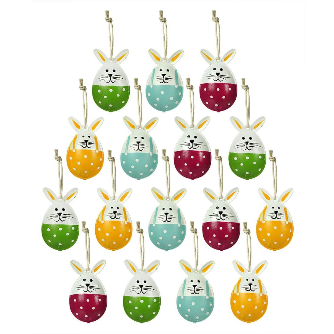 Metal Bunny Ornaments Set/16