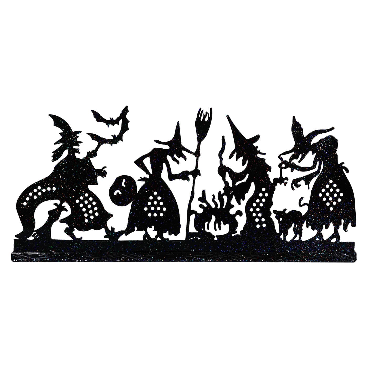 Metal Candle Holder Witch Scene Decor - Halloween