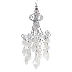 Metal Opalescent Chandelier With Gemstones Ornament - Ornaments