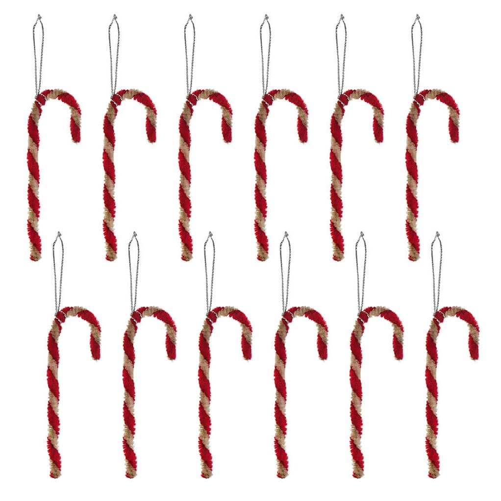 Mini Chenille Candy Canes Set/12