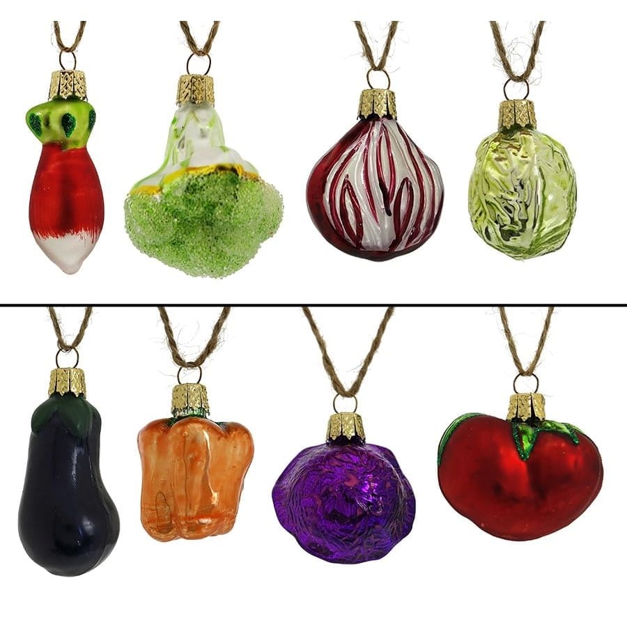 Mini Heirloom Vegetable Ornaments Box/8