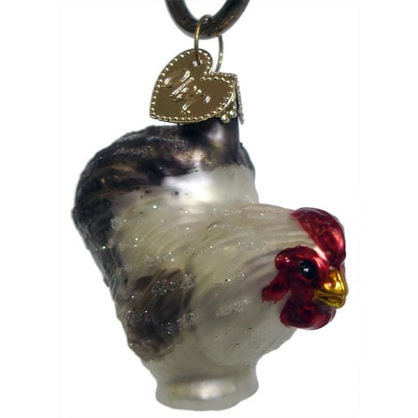 Mini White Rooster Ornament