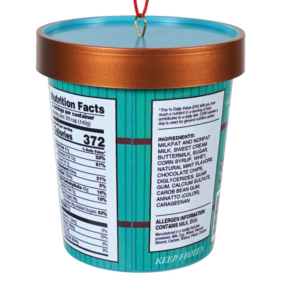Mint Chocolate Chip Ice Cream Pint Ornament - Ornaments