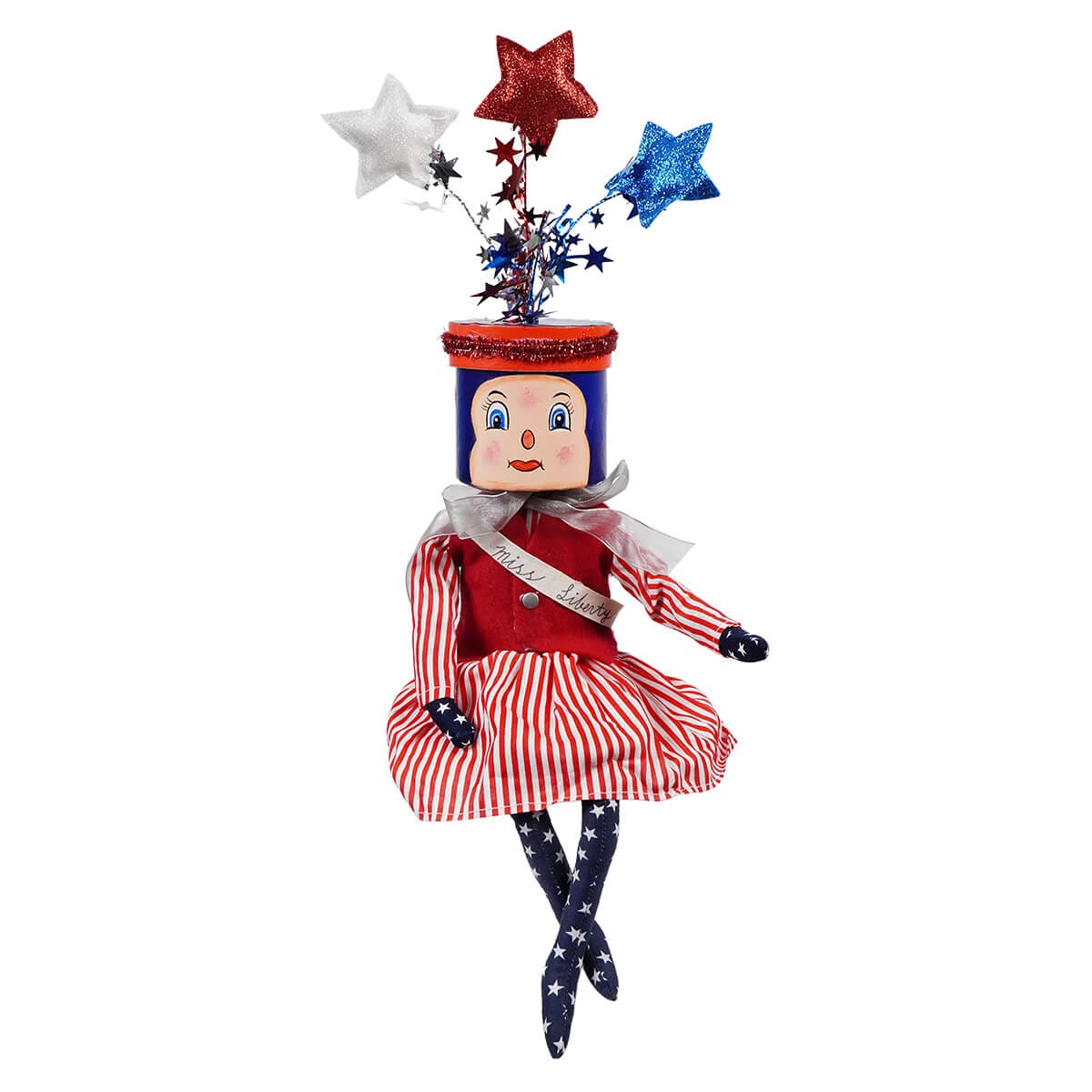 Miss Liberty Box Head Doll - Patriotic