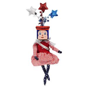 Miss Liberty Box Head Doll - Patriotic