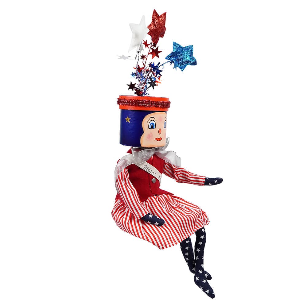 Miss Liberty Box Head Doll - Patriotic