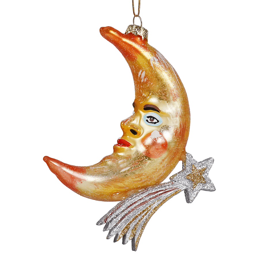 Moon Man & Shooting Star Ornament - Ornaments