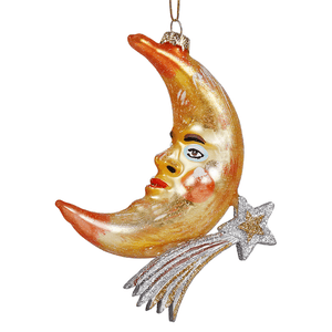 Moon Man & Shooting Star Ornament - Ornaments