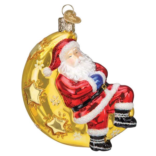 Moonlight Santa Ornament