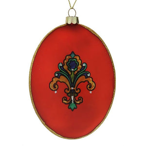Mother Mary & Baby Jesus Stained Glass Oval Ornament