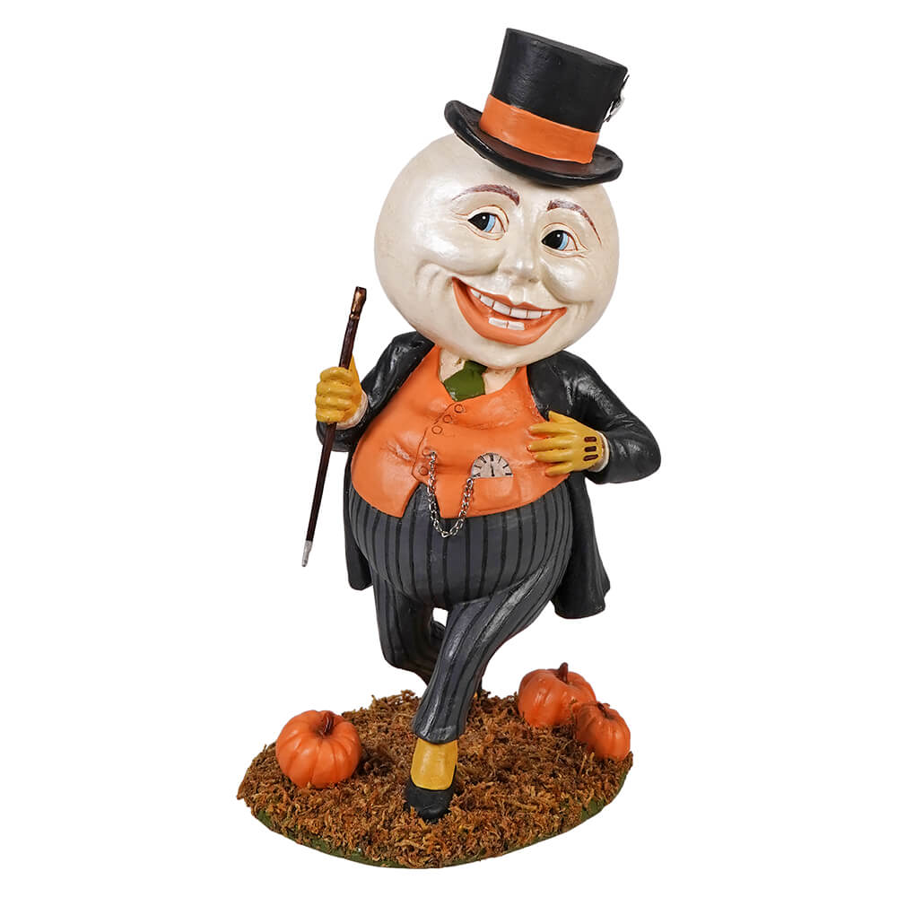 Mr harvey moon man moon-faced halloween figurine with top hat and cane perfect for spooky decor