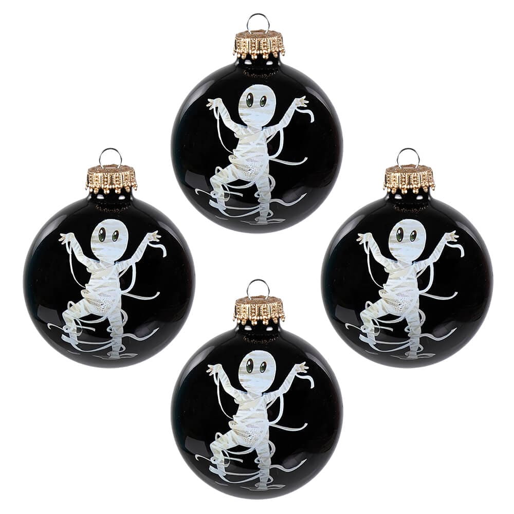 Mummy Black Ball Ornaments Set/4 - Ornaments