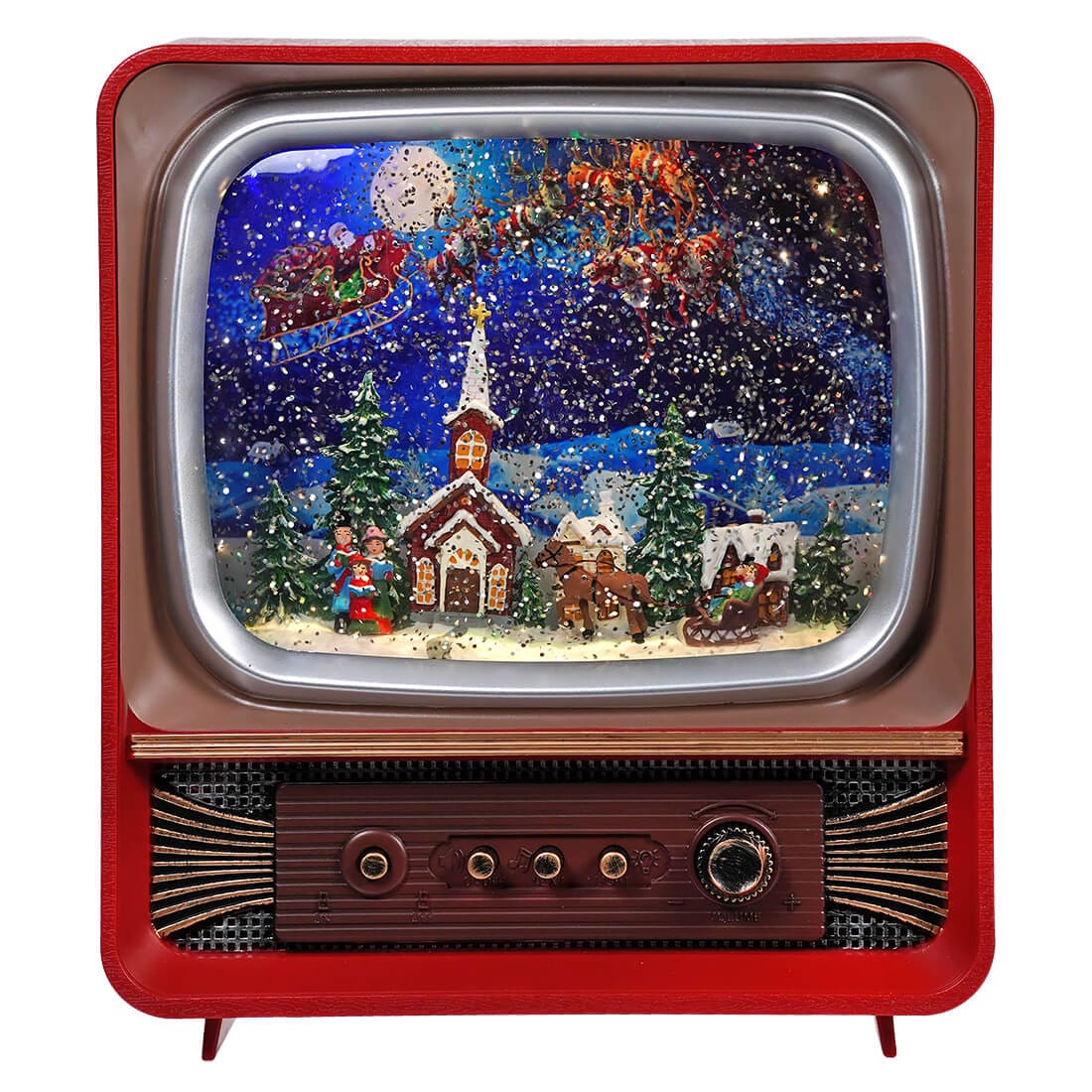 Musical Lighted Water Santa TV Lantern