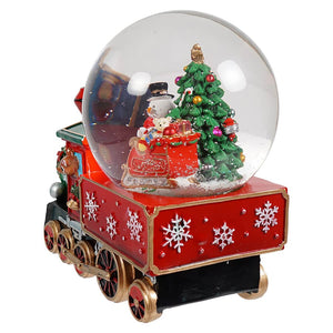 Musical Santa Driving Train Water Globe