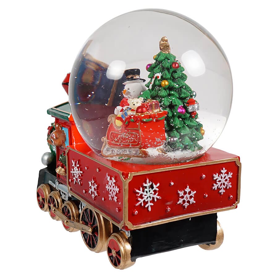 Musical Santa Driving Train Water Globe