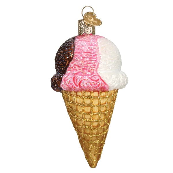 Neapolitan Ice Cream Cone Ornament