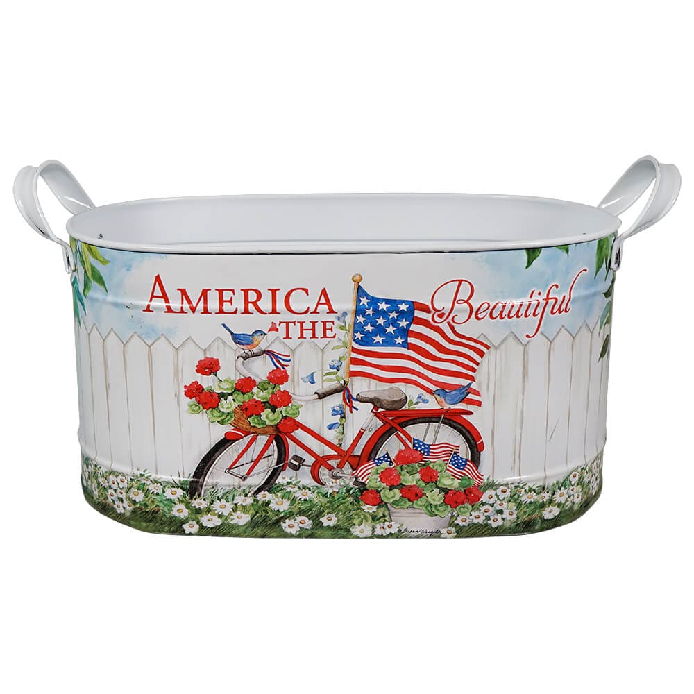 Nesting Galvanized Metal Americana Buckets Set/3