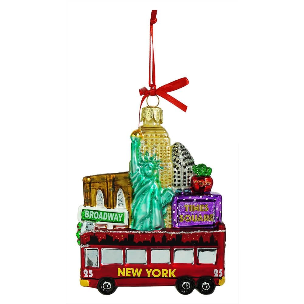 New York Bus Cityscape Ornament