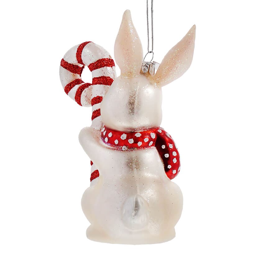 Noble Gems Bunny With Candy Cane Ornament